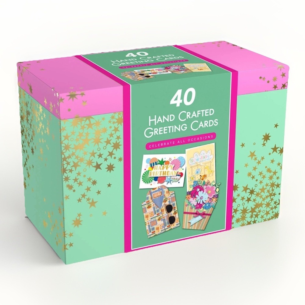 All Occasion Greeting Cards Collection with Envelopes & Storage Box, 40-count